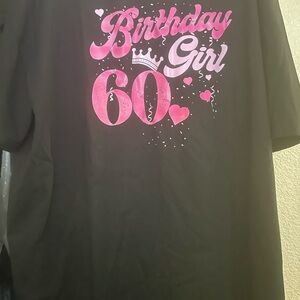 Black and Pink 60th Birthday Girl Shirt